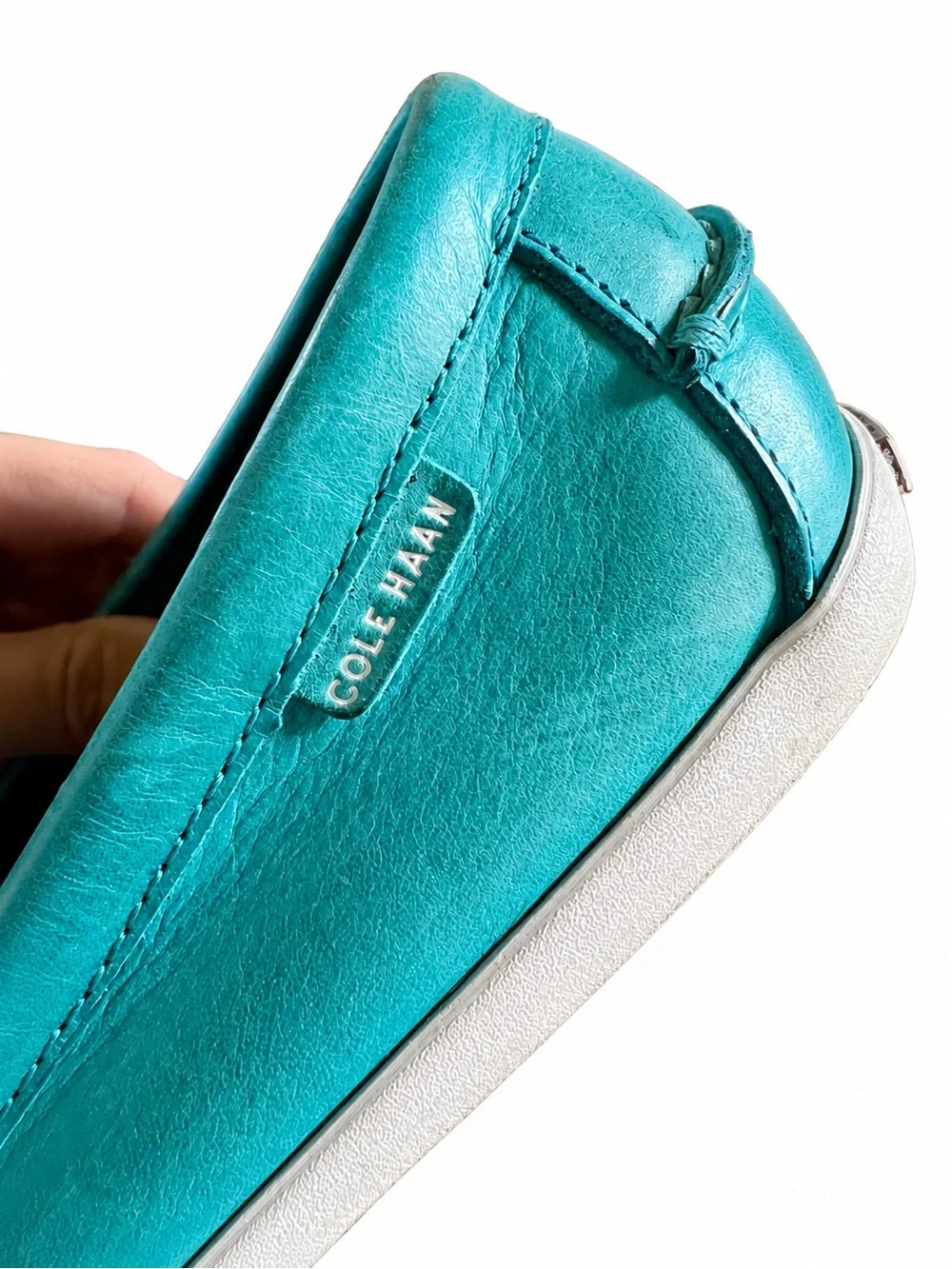 Cole Haan Women’s 9B Turquoise Leather Penny Loafers Driving Shoes